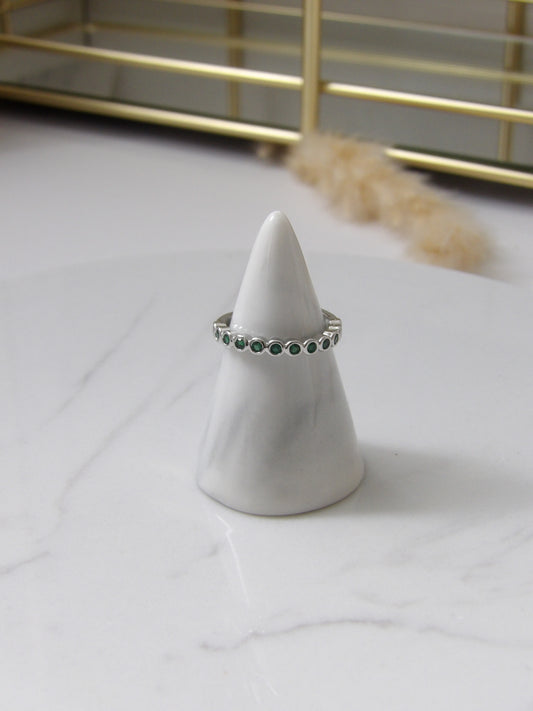 CLEO GREEN SILVER RING