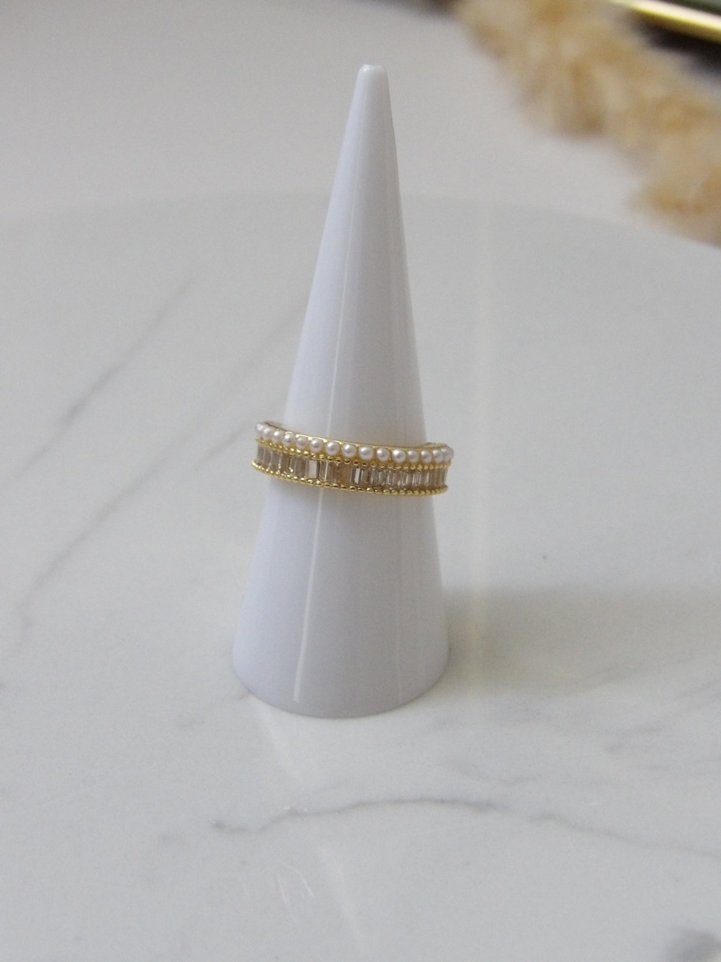 AGATA PEARL GOLD RING