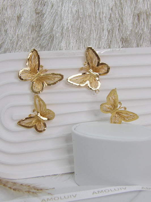 PAPILLON D'OR BRONZE EARRINGS MULTIUSE