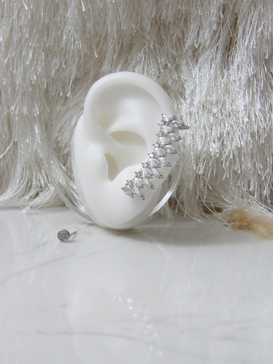 CRYSTAL CLIMB SET EAR CUFF SILVER