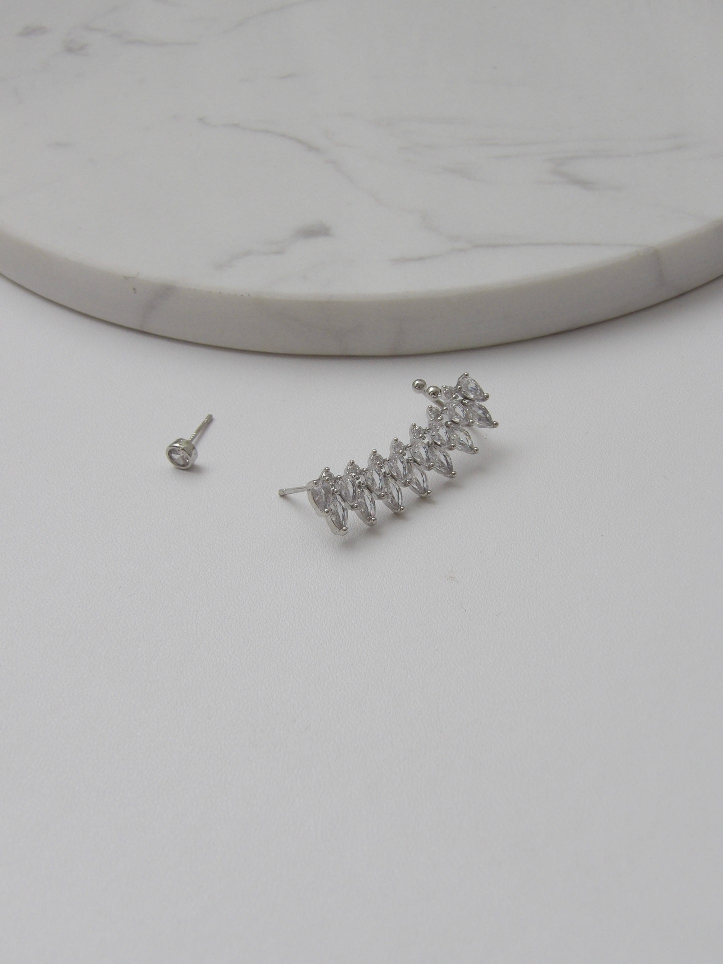 CRYSTAL CLIMB SET EAR CUFF SILVER
