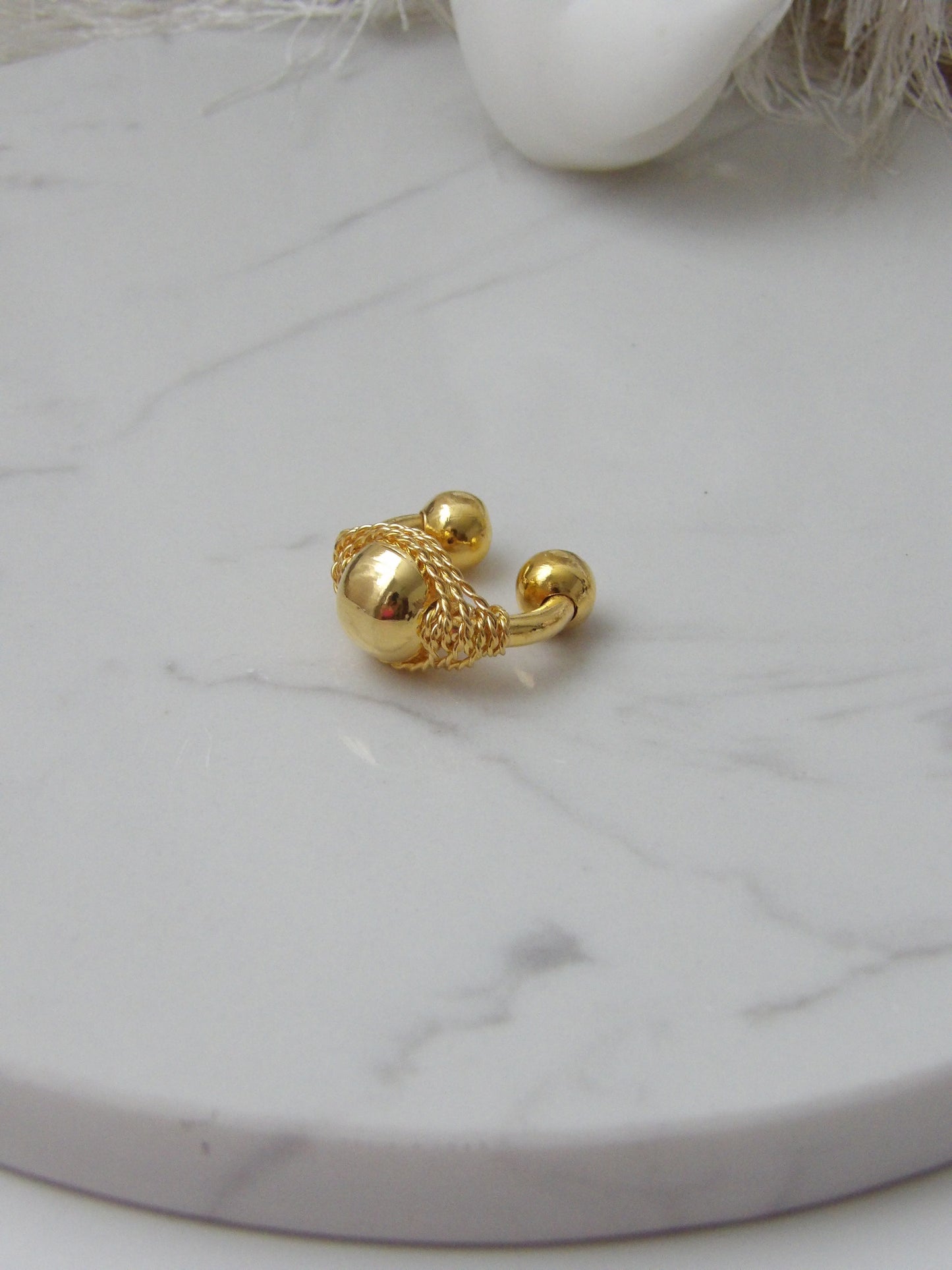 GOLDEN ORB BRONZE EAR CUFF