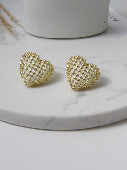 HONEY HEART GOLD EARRING