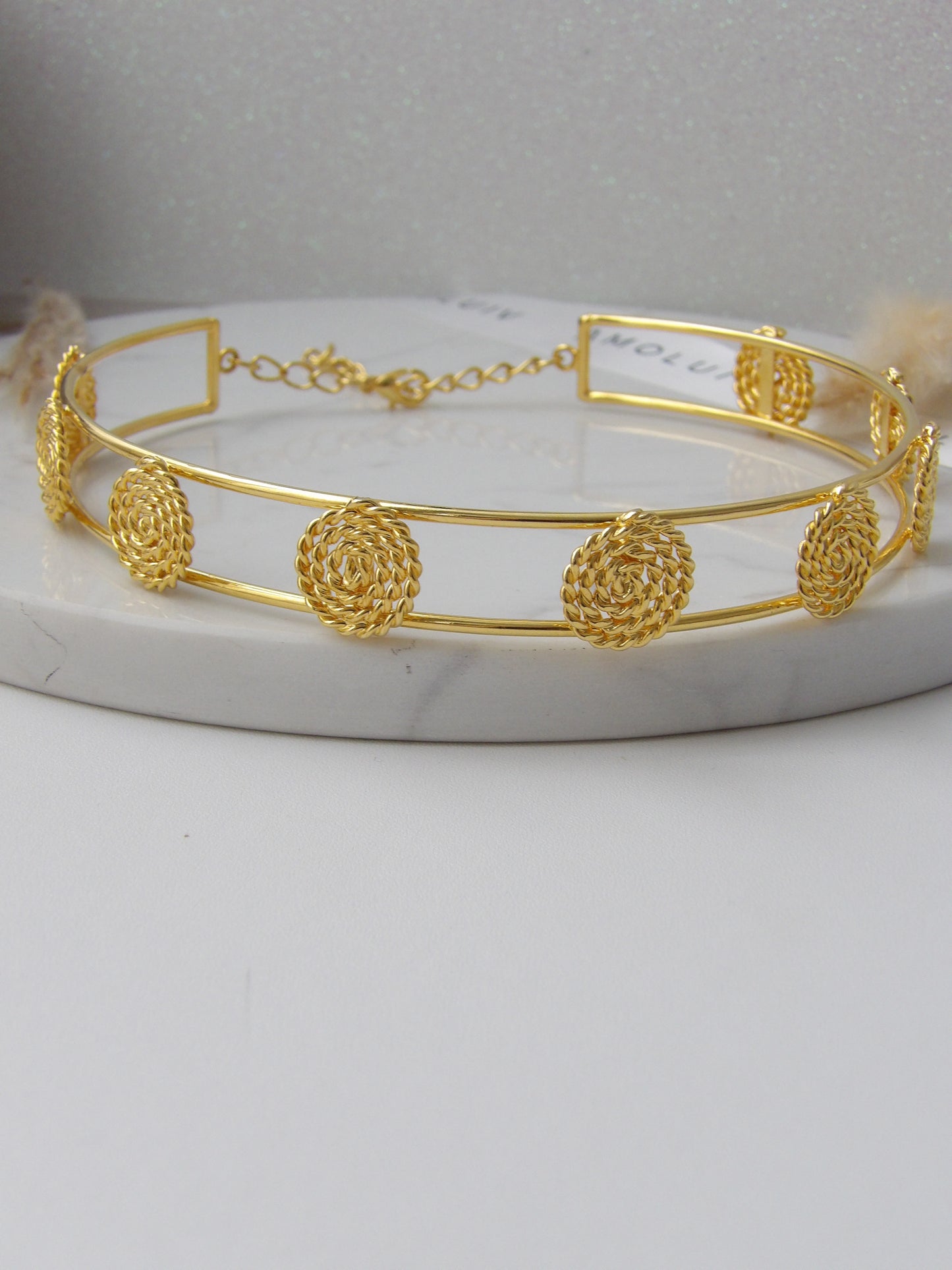 GOLDEN SPIRAL CHOKER BRONZE