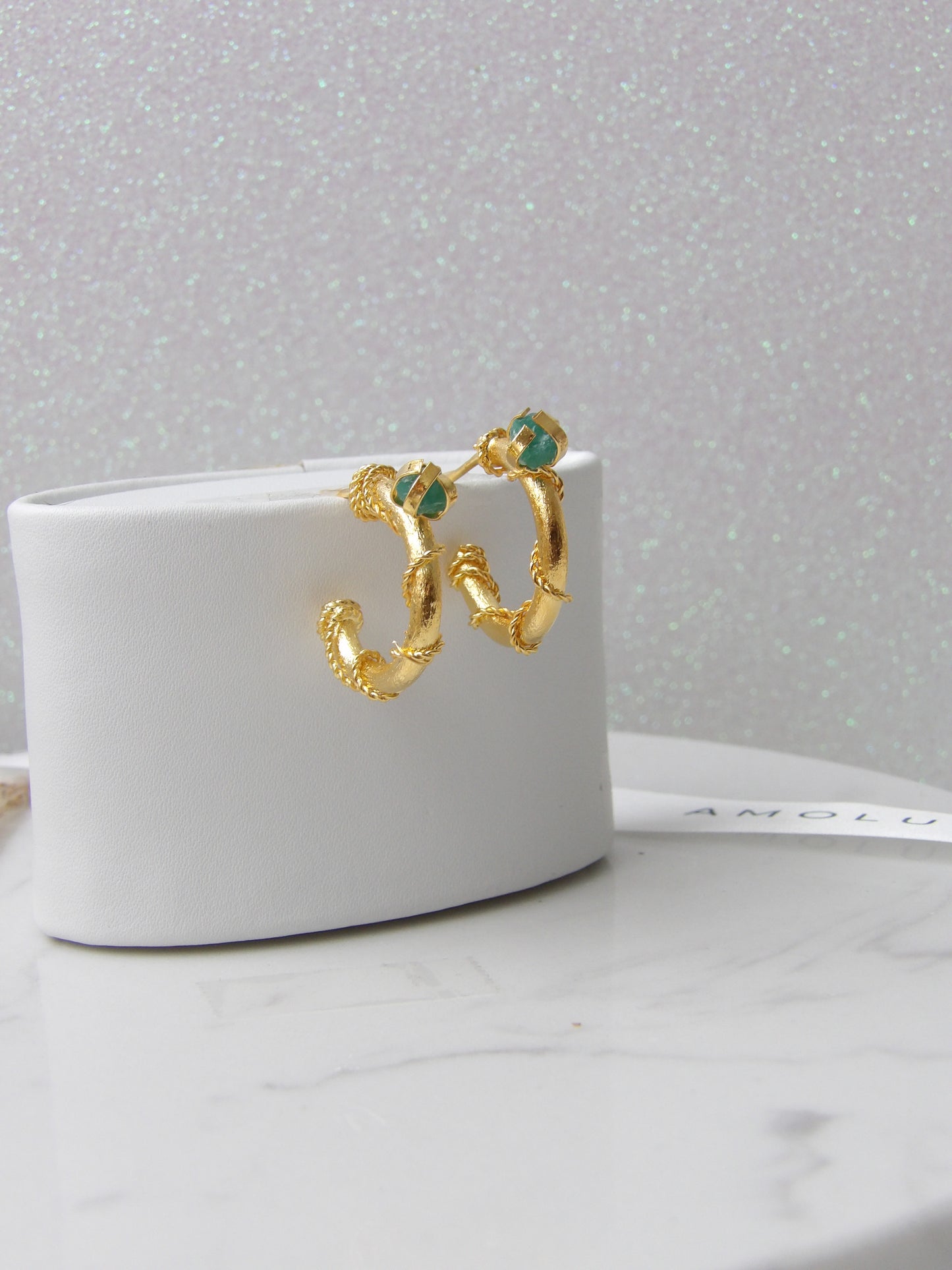 EMERALD ROOTS BRONZE EARRINGS