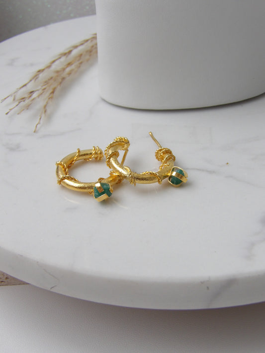 EMERALD ROOTS BRONZE EARRINGS