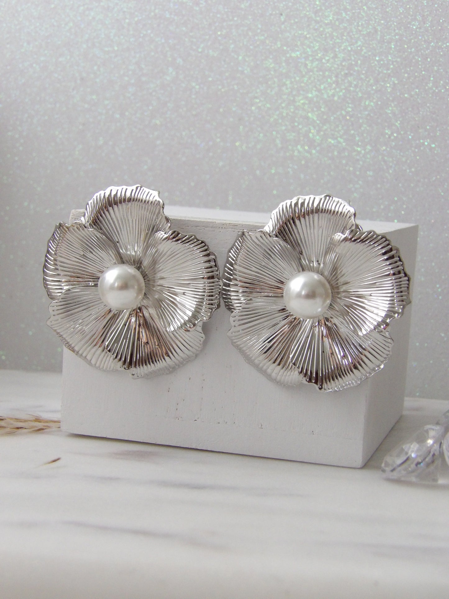 LUZIA MAXI SILVER EARRINGS