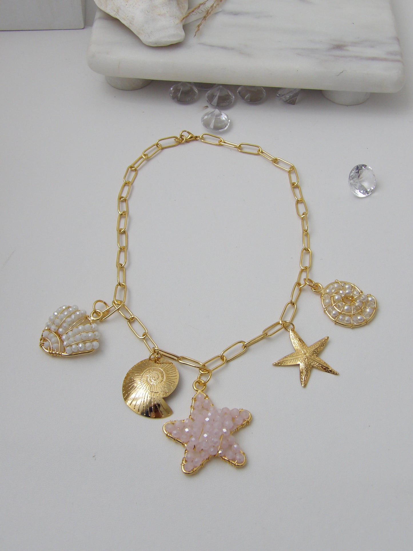 MARENA STATEMENT NECKLACE BRONZE