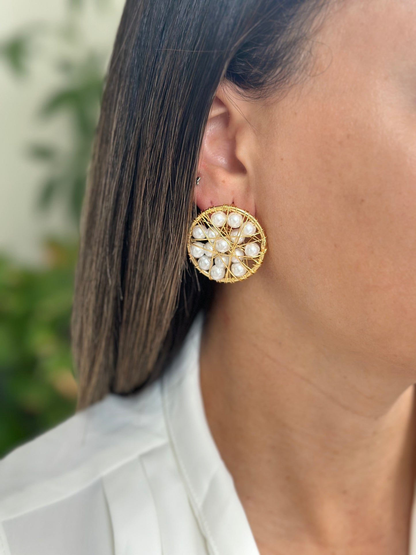 PEARL DREAMCATCHER BRONZE EARRINGS