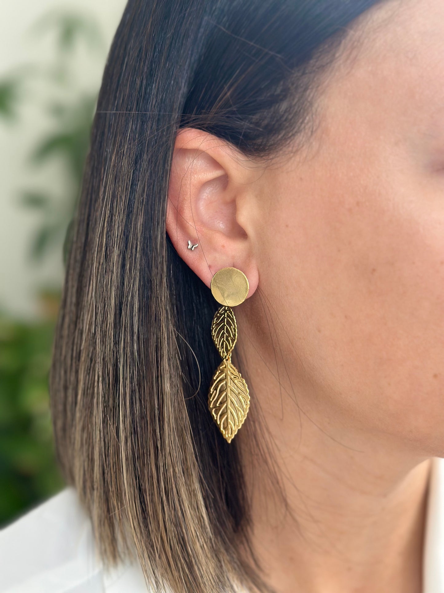 LEAFY GLOW BRONZE EARRINGS