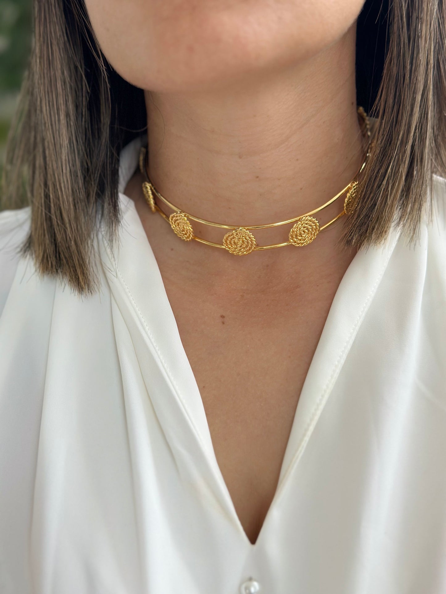 GOLDEN SPIRAL CHOKER BRONZE