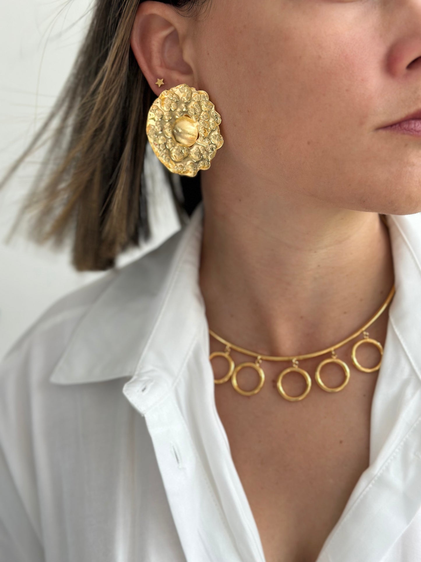 FIREBALL GOLD EARRINGS BRONZE
