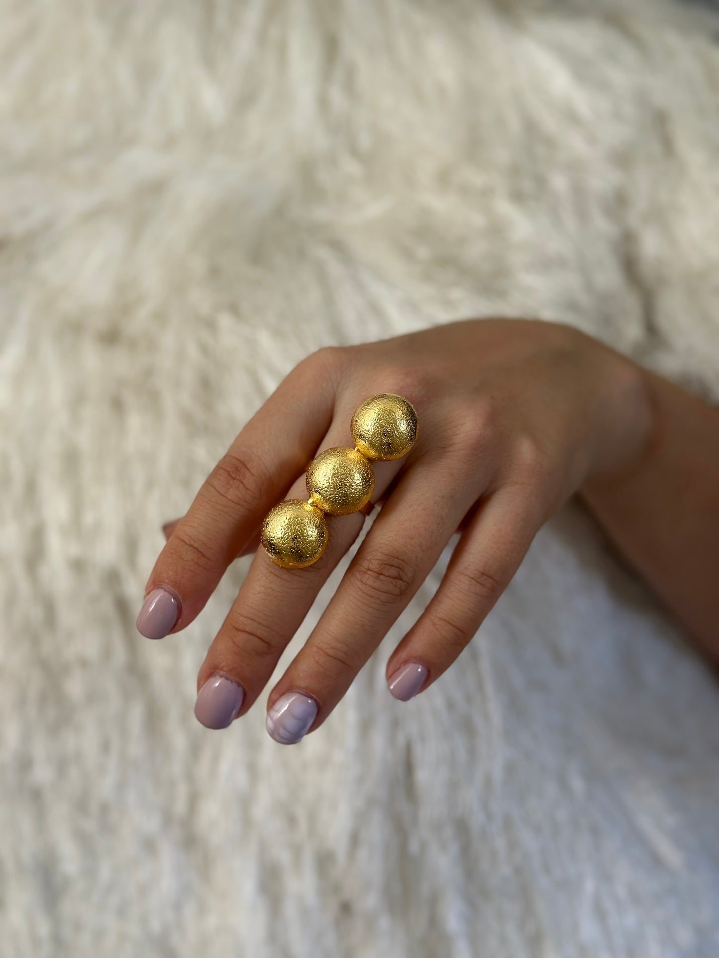 GOLDEN ORBS BRONZE RING