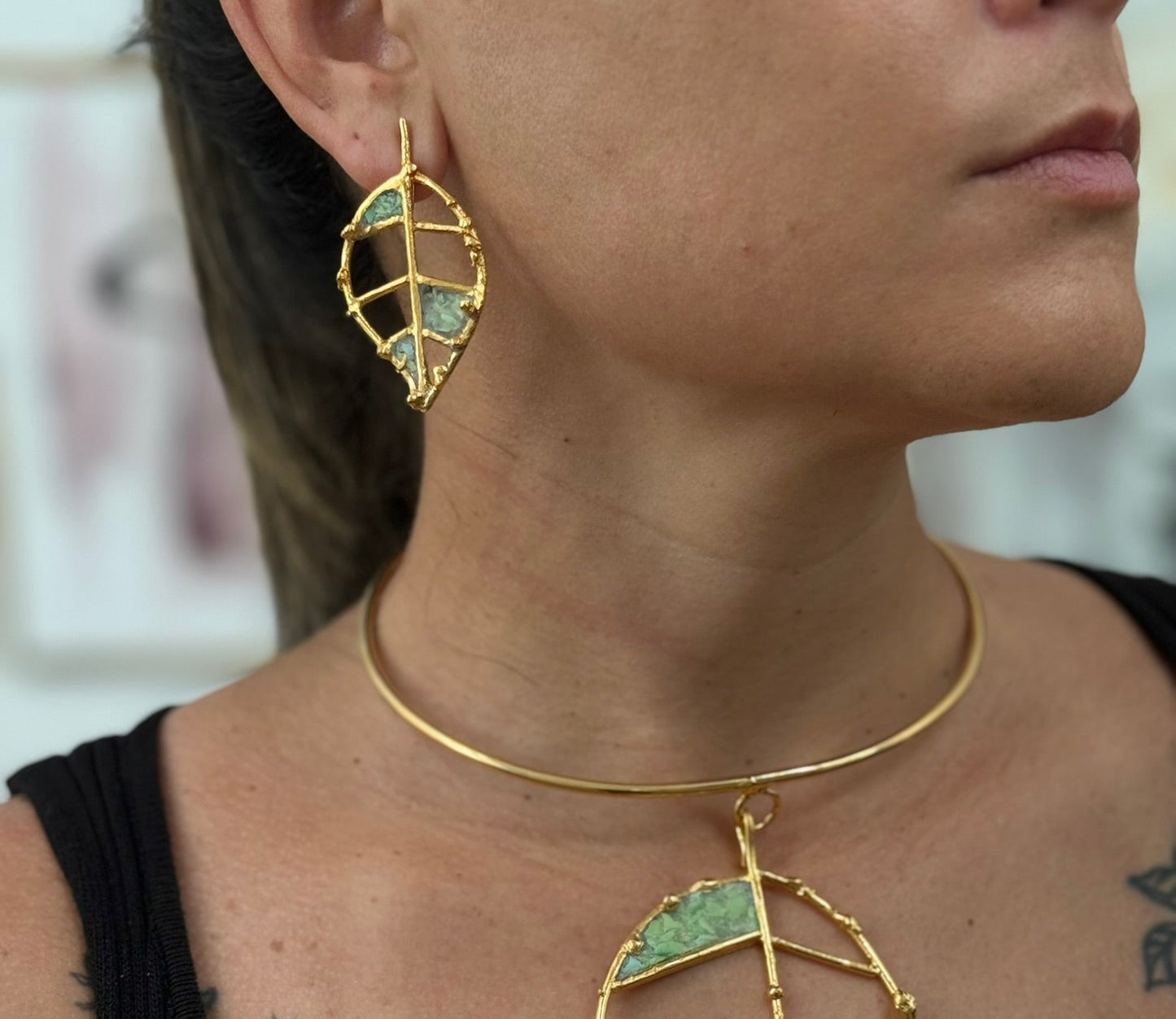 VERDEA EARRINGS BRONZE