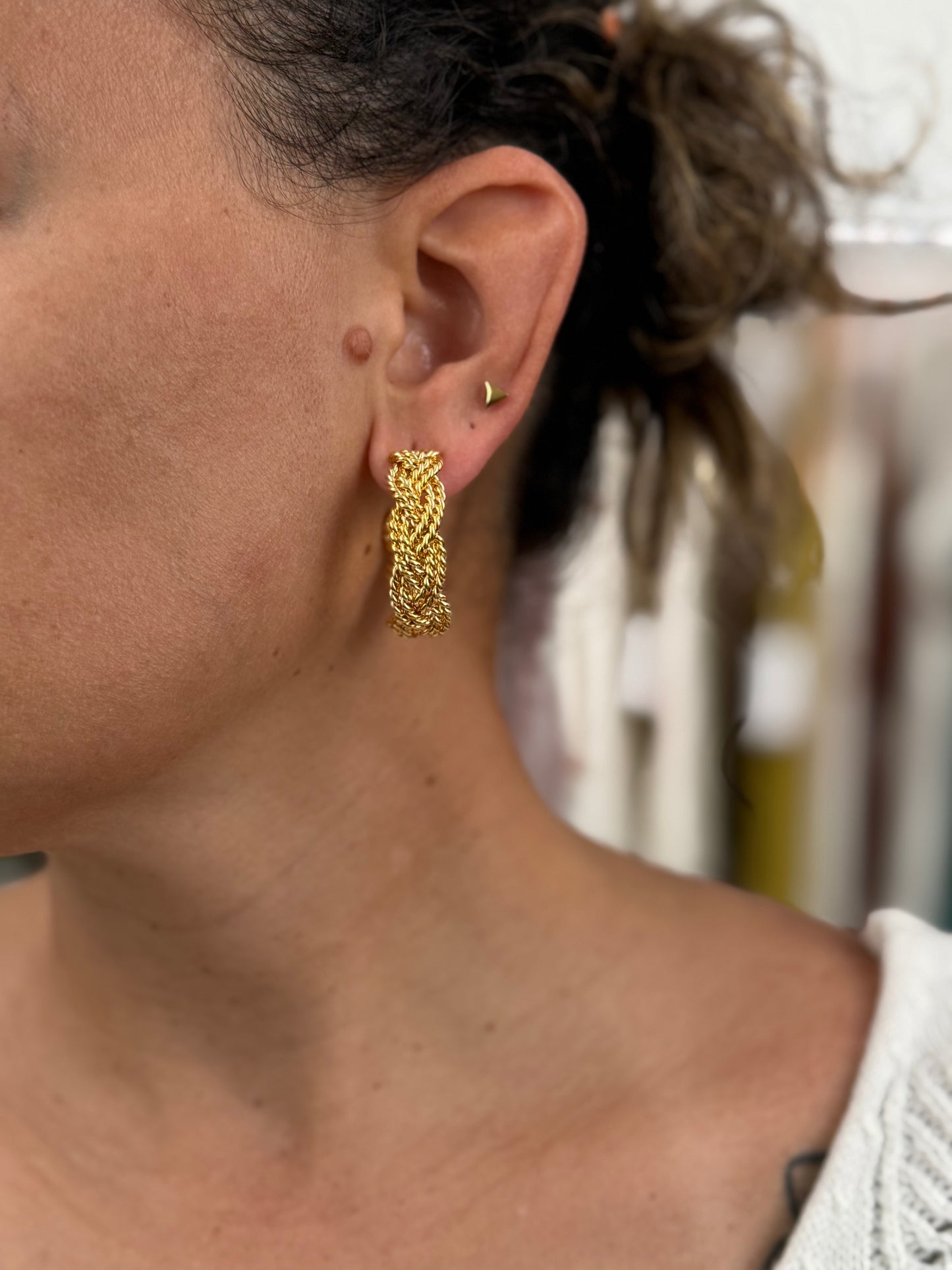 GOLDEN BRAID EARRINGS BRONZE