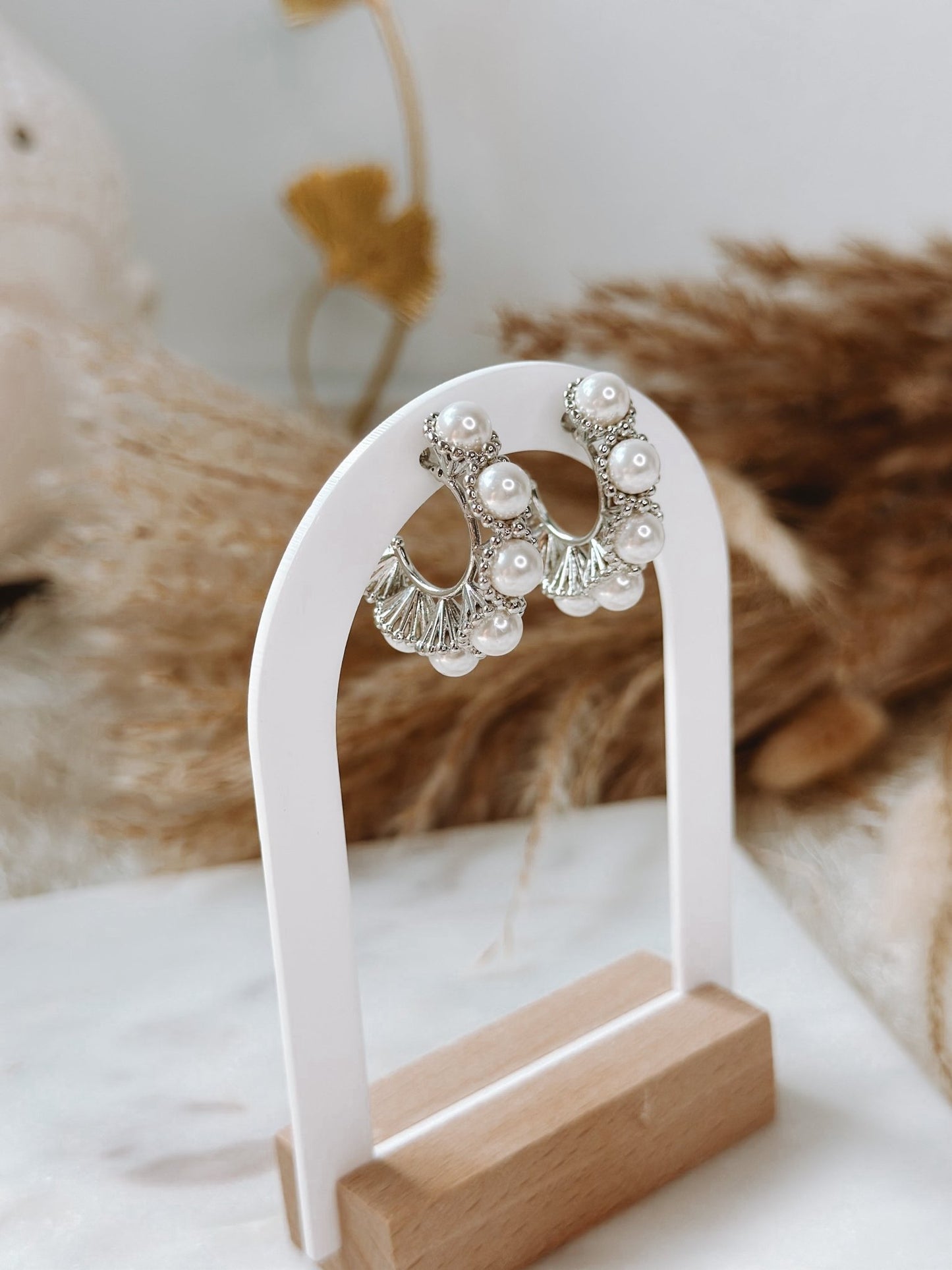 ANEMONE PEARL SILVER EARRINGS