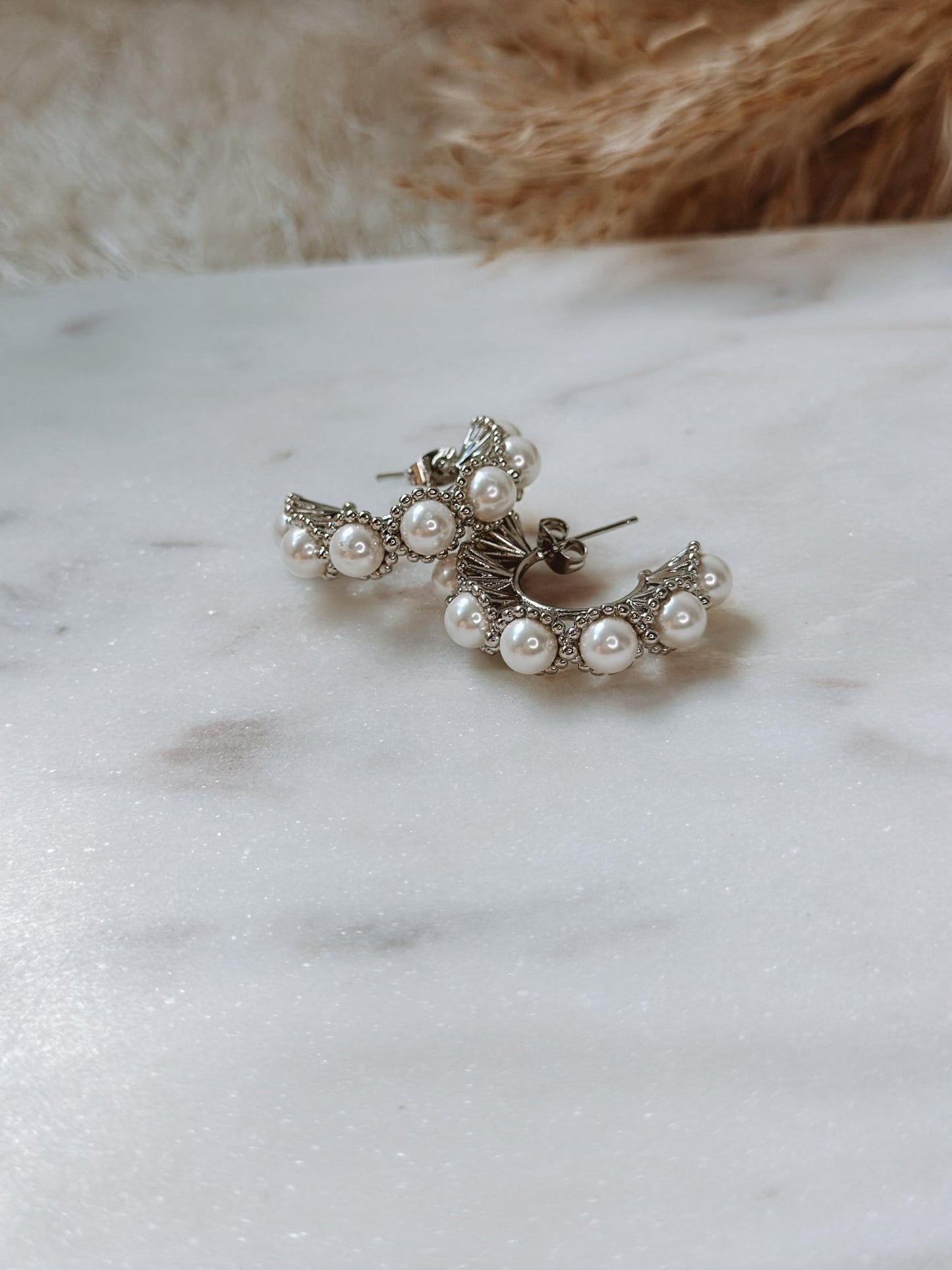 ANEMONE PEARL SILVER EARRINGS