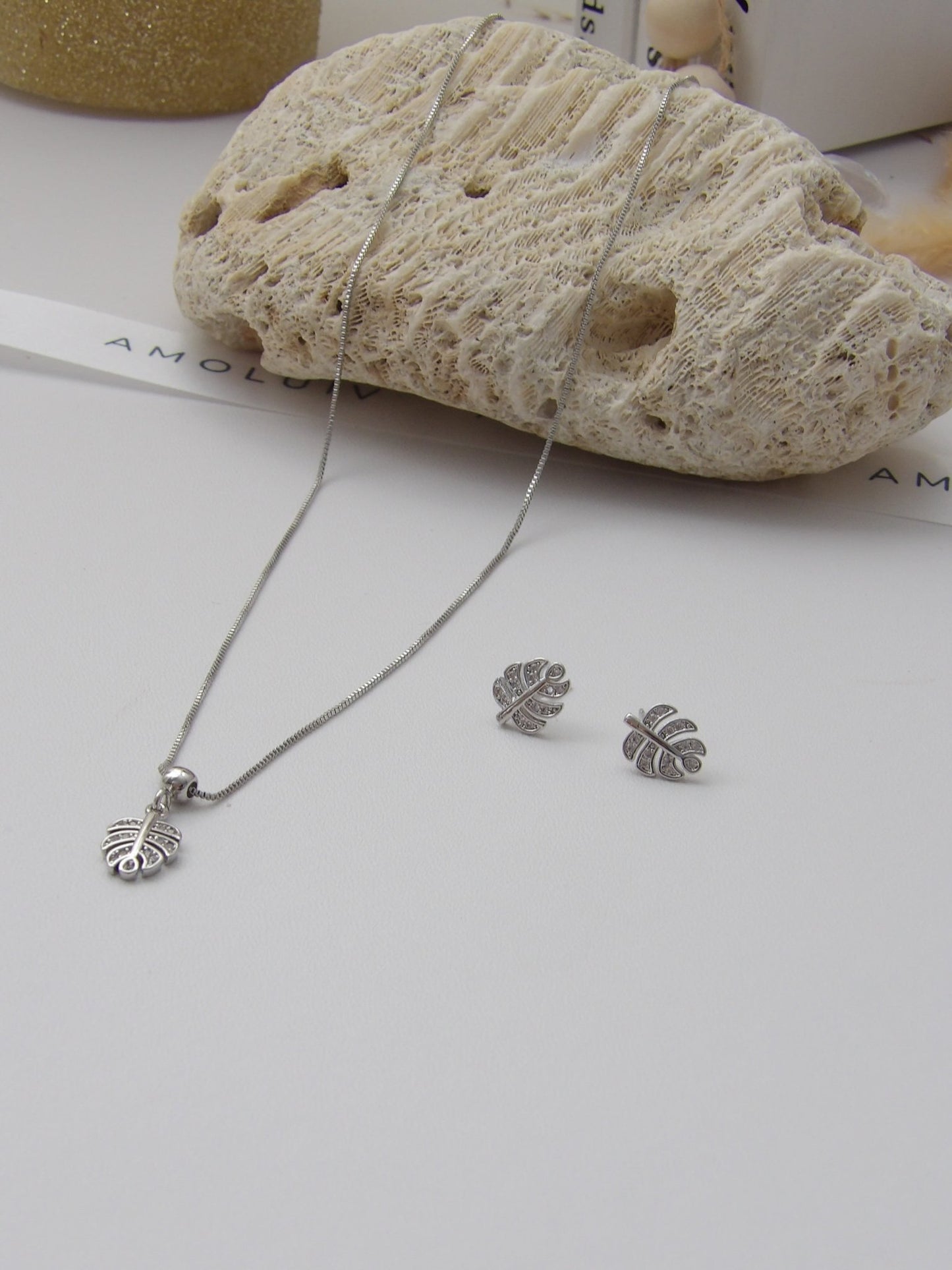 AUTUMN NECKLACE SET SILVER