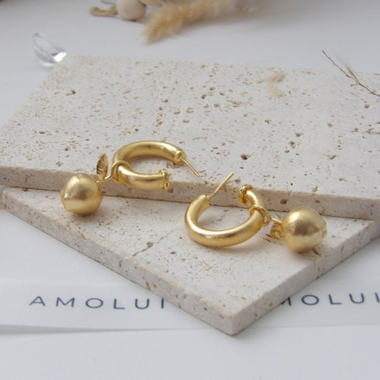 BIG APPLE GOLD EARRINGS BRONZE MULTI USE