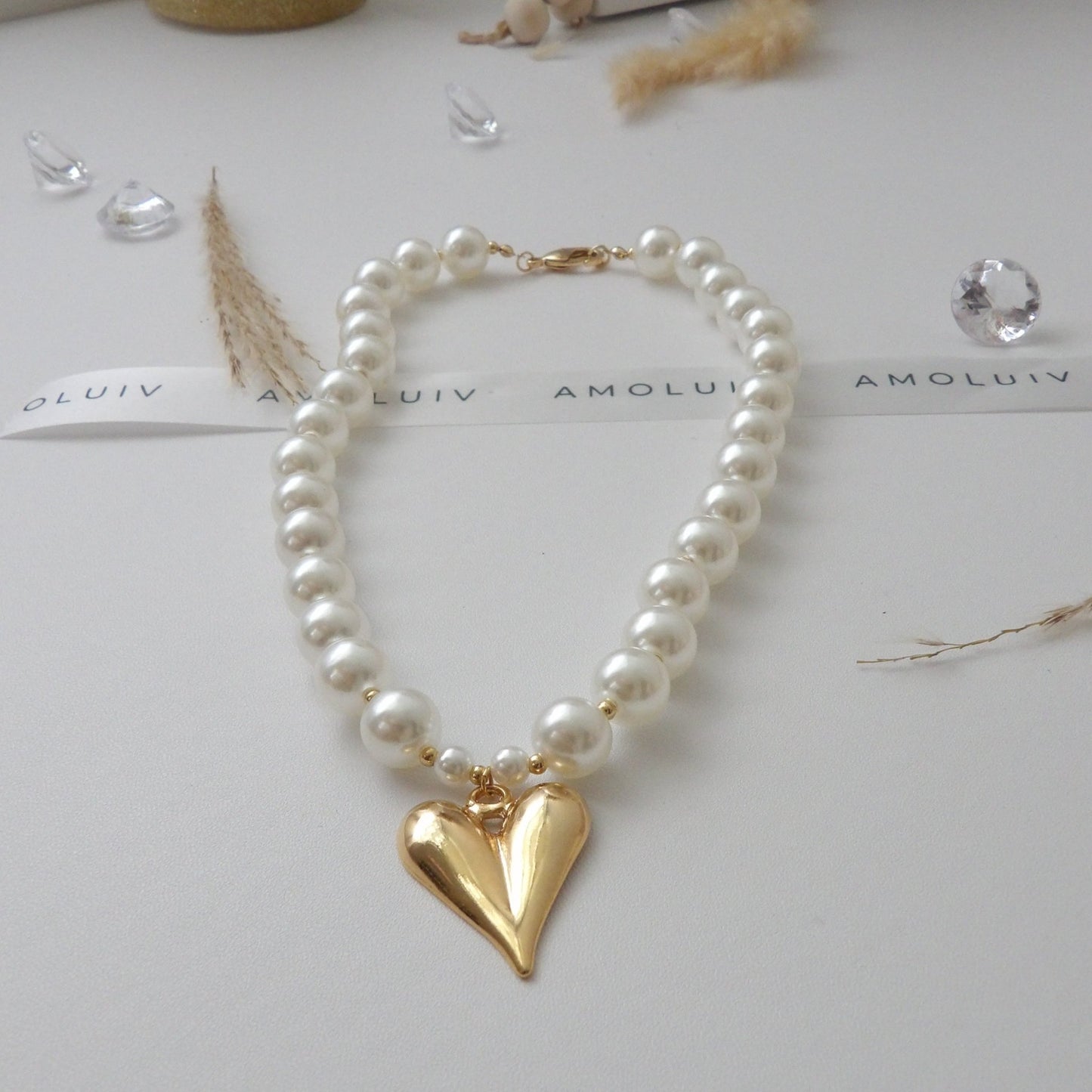 BRIGHTER NECKLACE PEARL GOLD