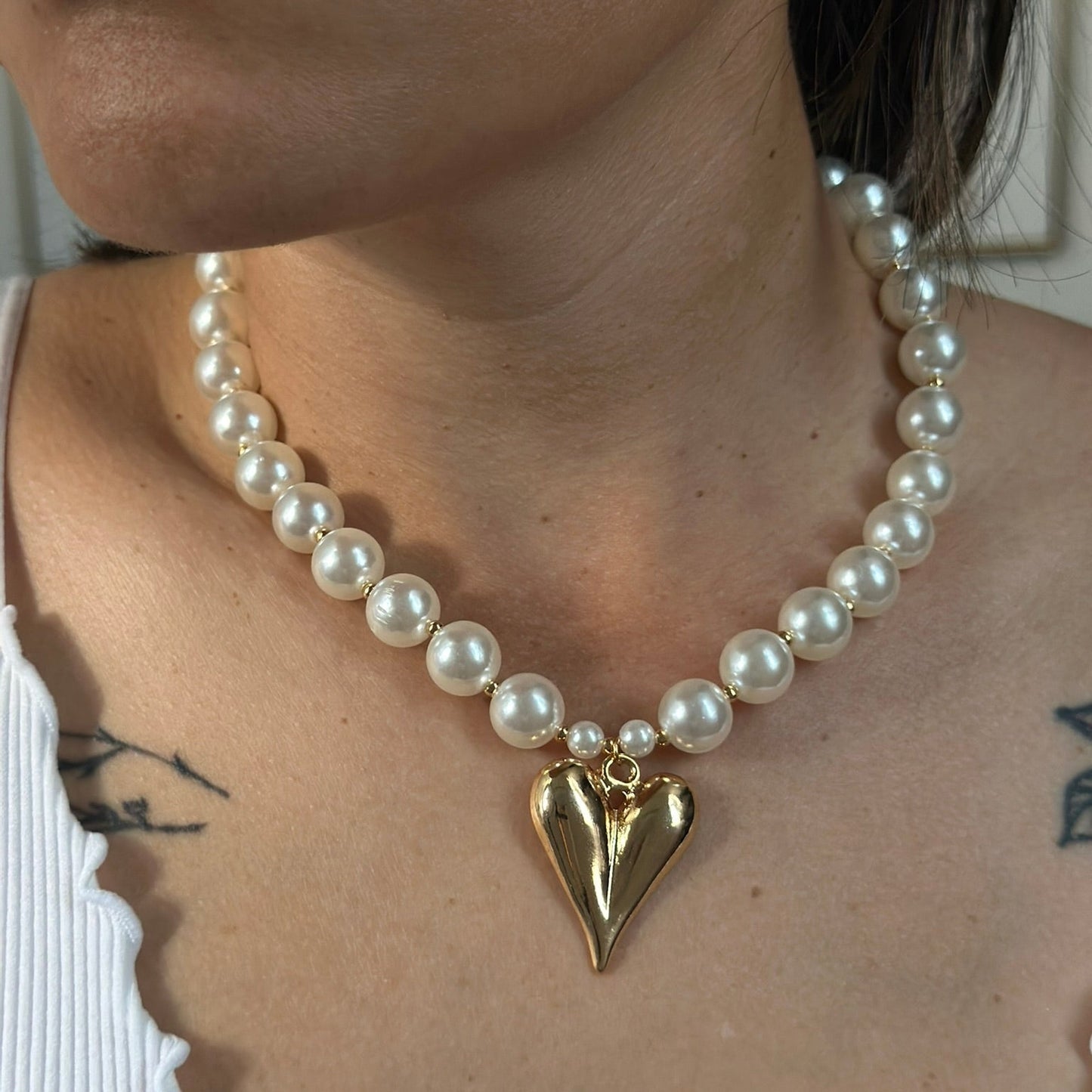 BRIGHTER NECKLACE PEARL GOLD