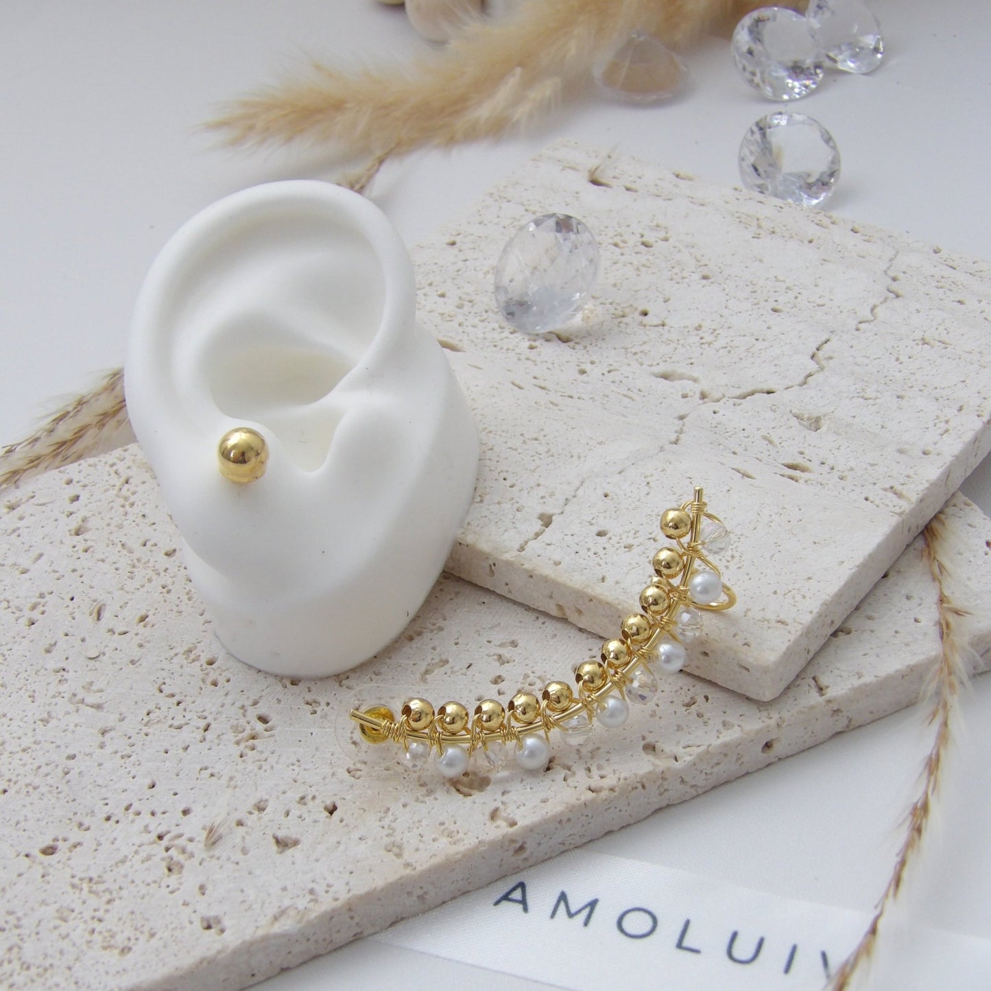 CLEA EARRING SET EAR CUFF GOLD