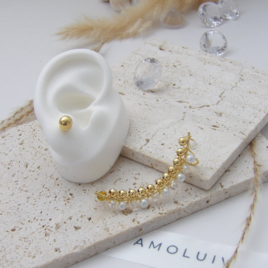 CLEA EARRING SET EAR CUFF GOLD