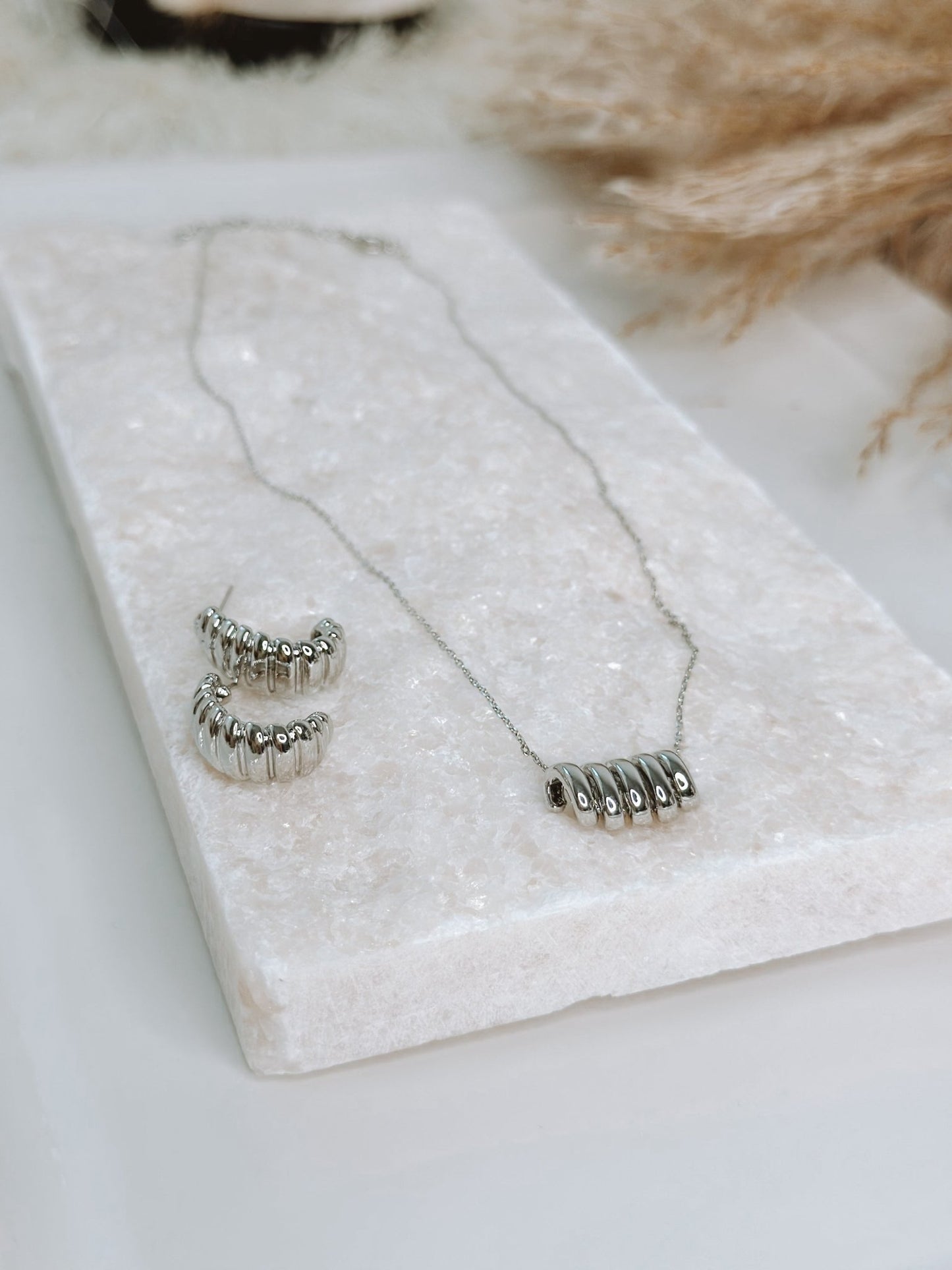 DINA SET NECKLACE SILVER