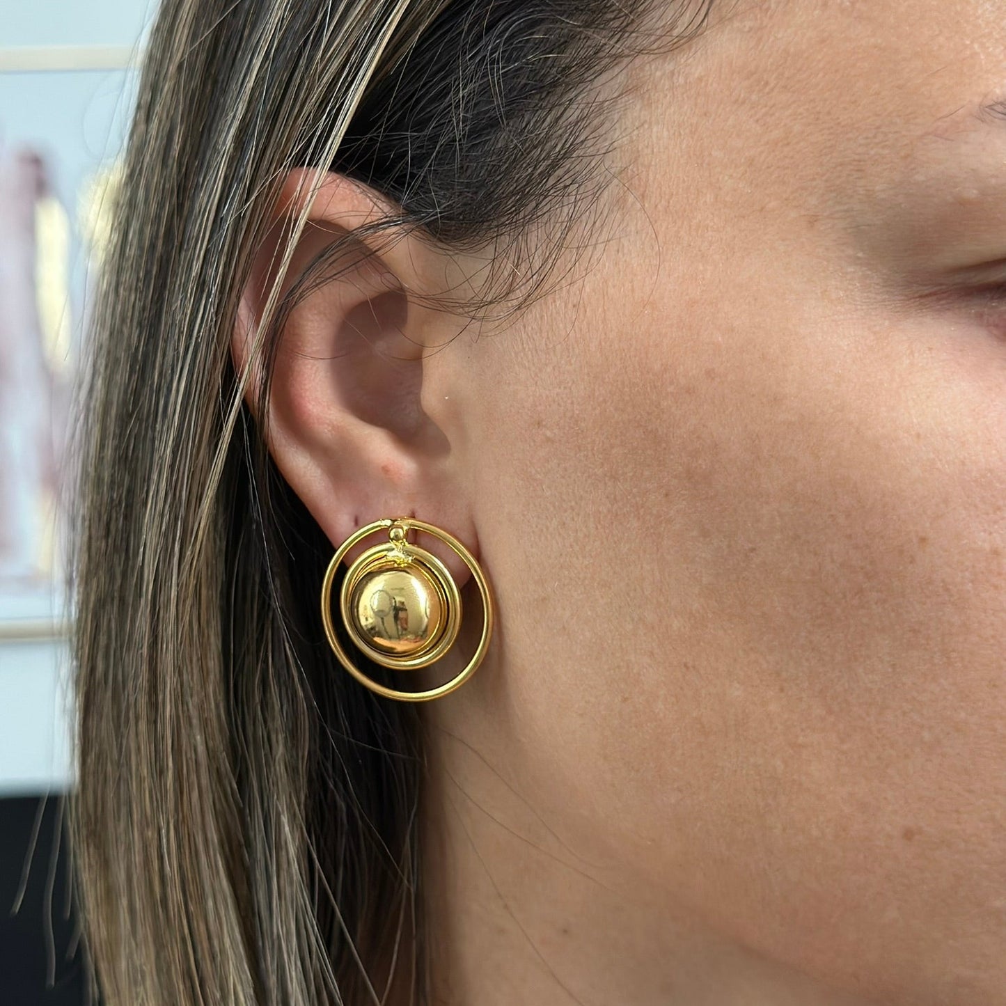 DIOR GOLD EARRINGS BRONZE