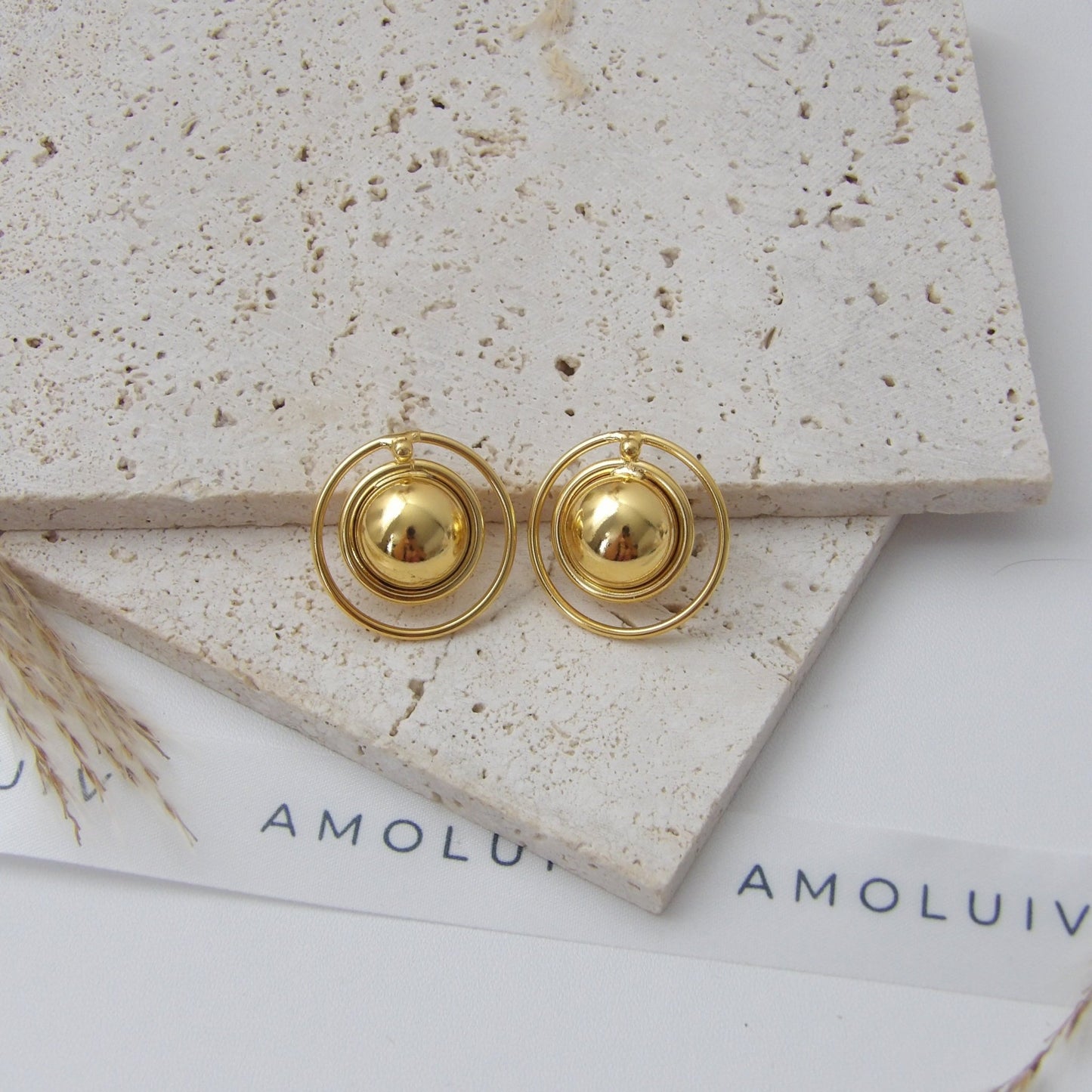 DIOR GOLD EARRINGS BRONZE