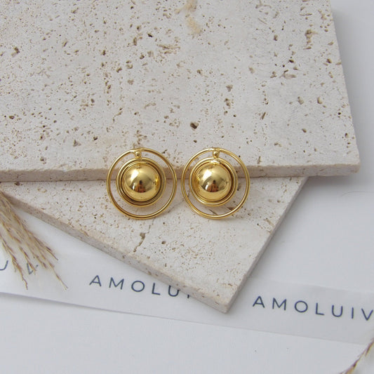 DIOR GOLD EARRINGS BRONZE