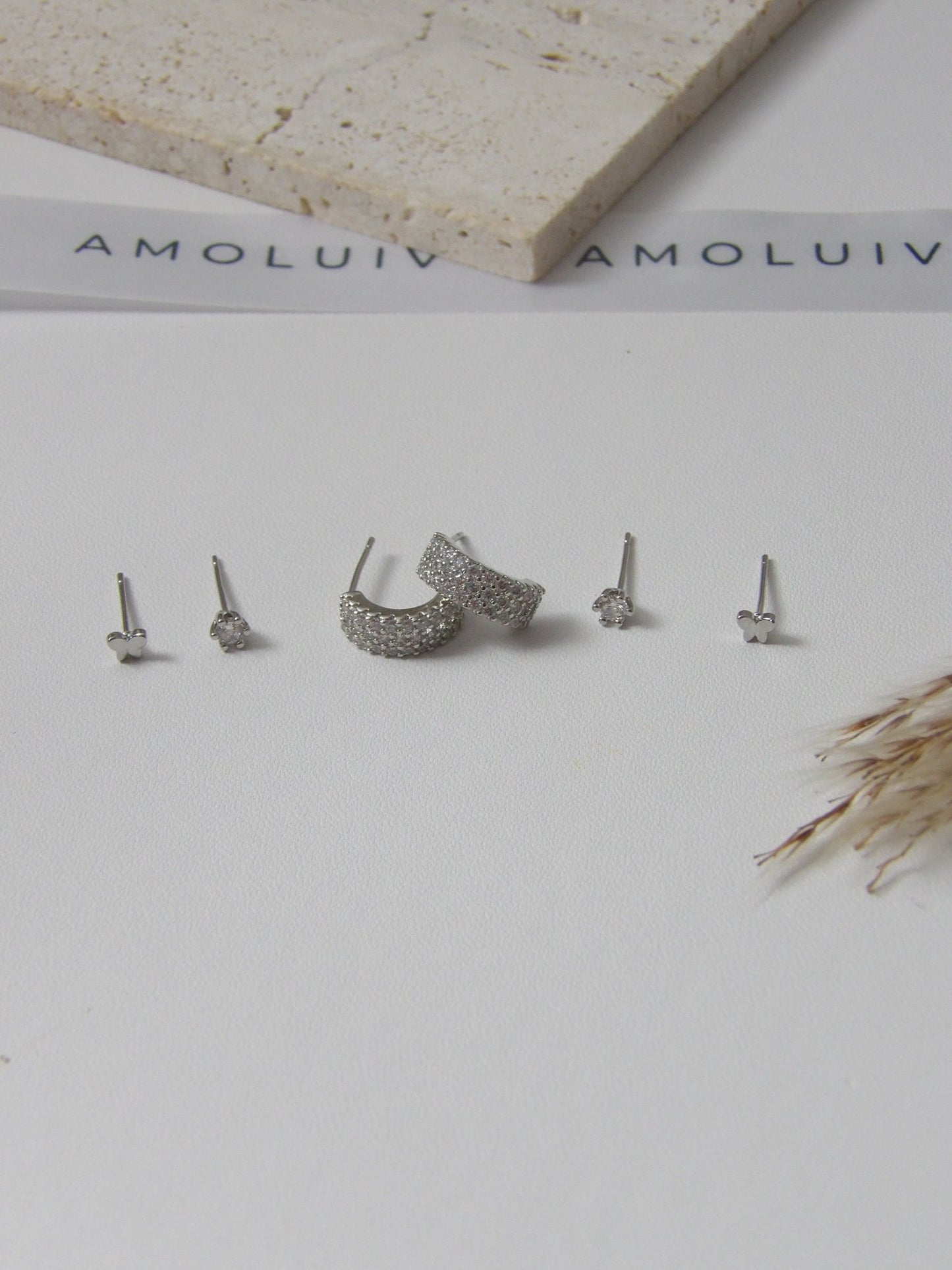 EZRA SET EARRINGS SILVER