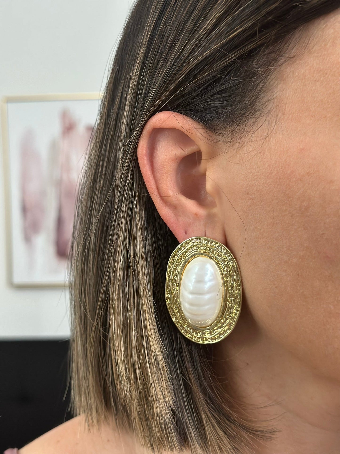 FELICITY GOLD PEARL EARRINGS