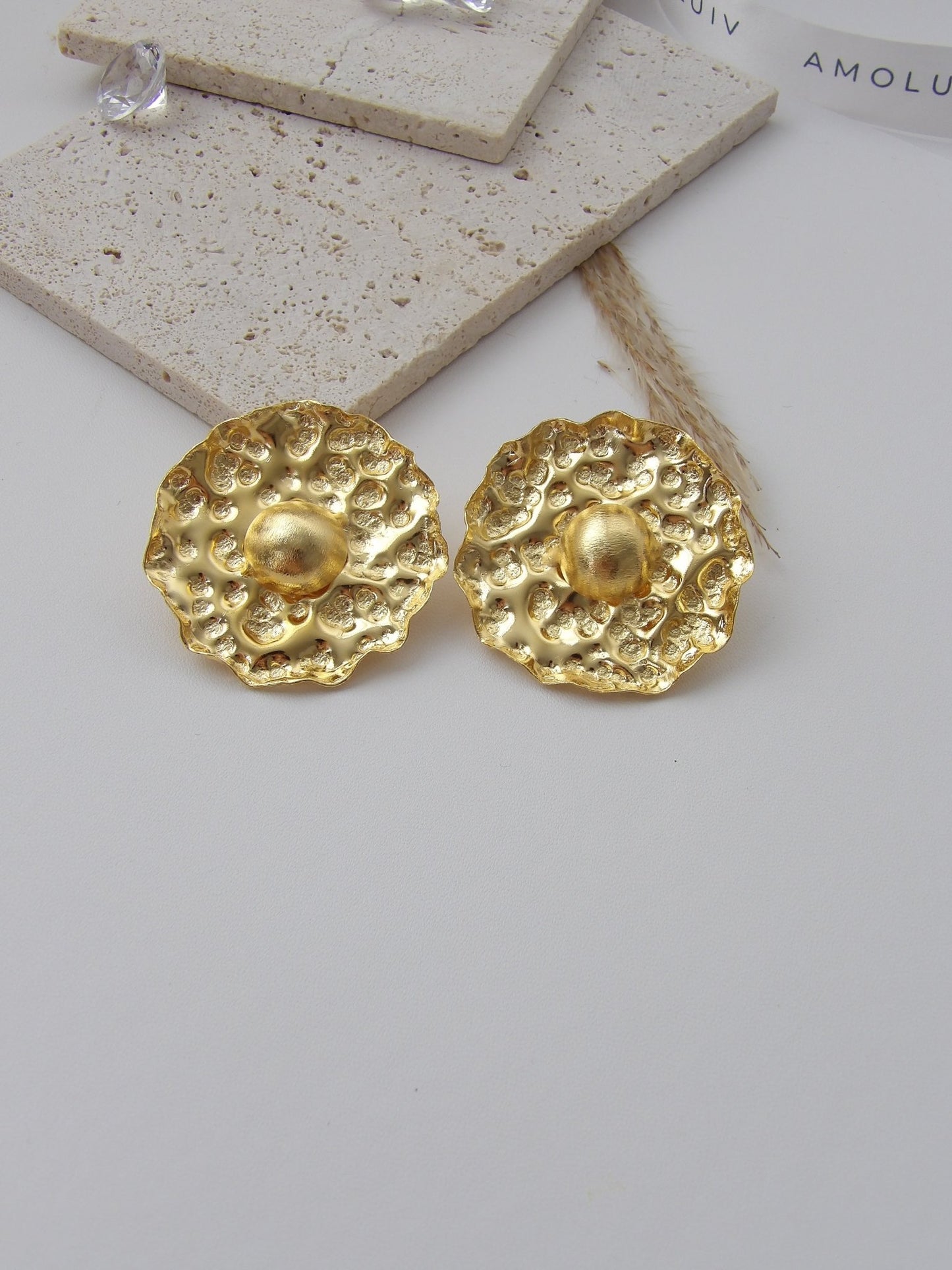 FIREBALL GOLD EARRINGS BRONZE