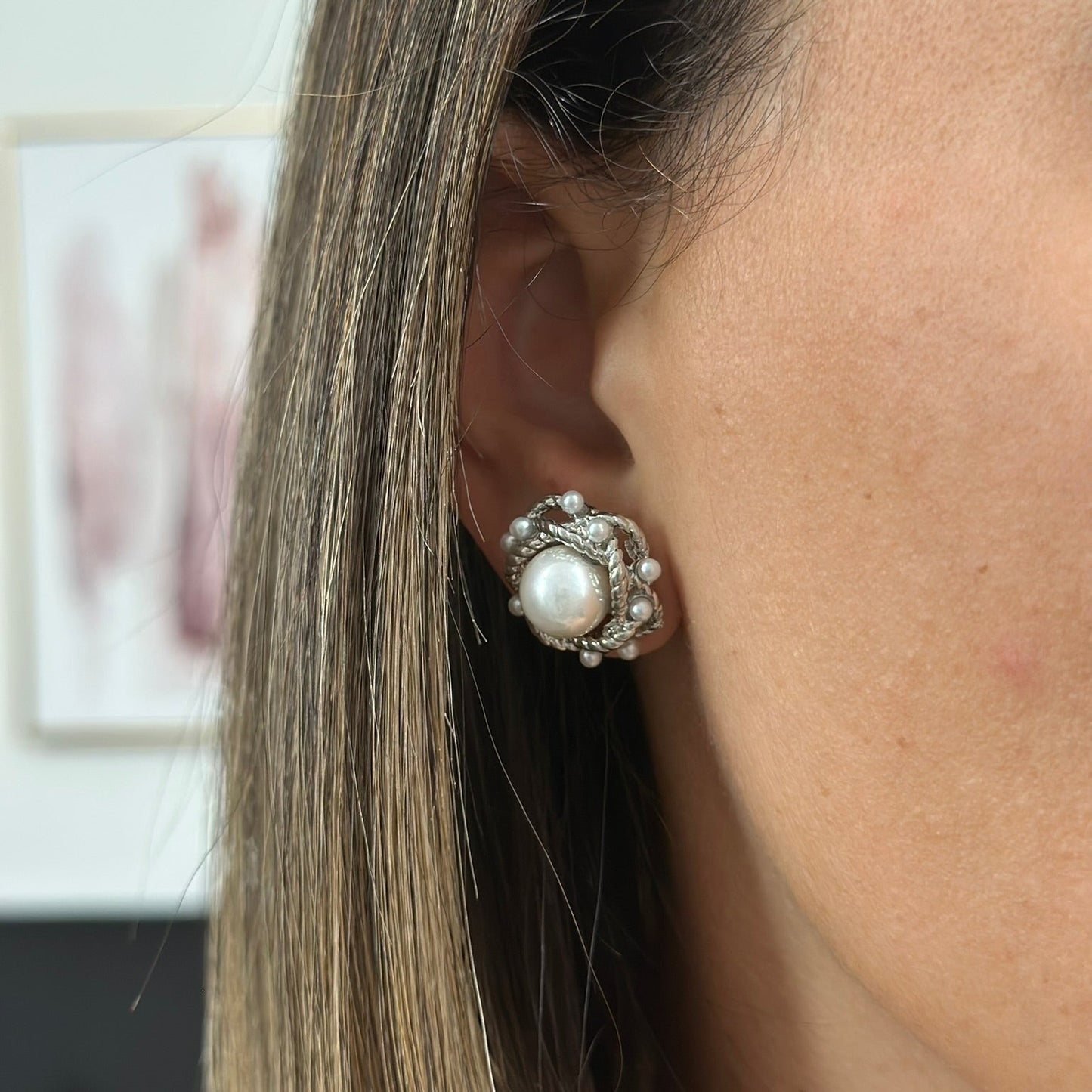 PAULA PEARL EARRINGS SILVER