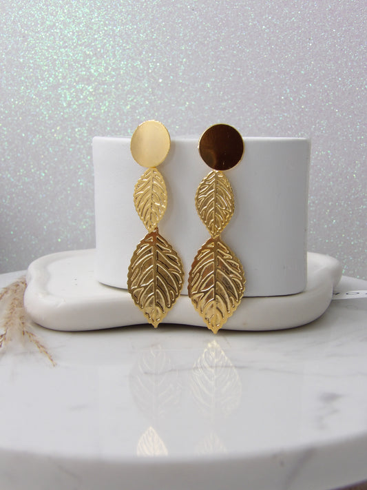 LEAFY GLOW BRONZE EARRINGS