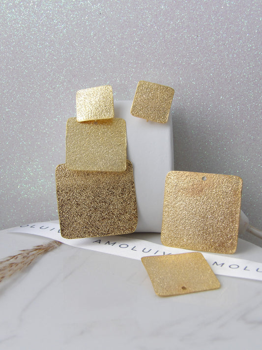 MISTY SQUARES BRONZE EARRINGS