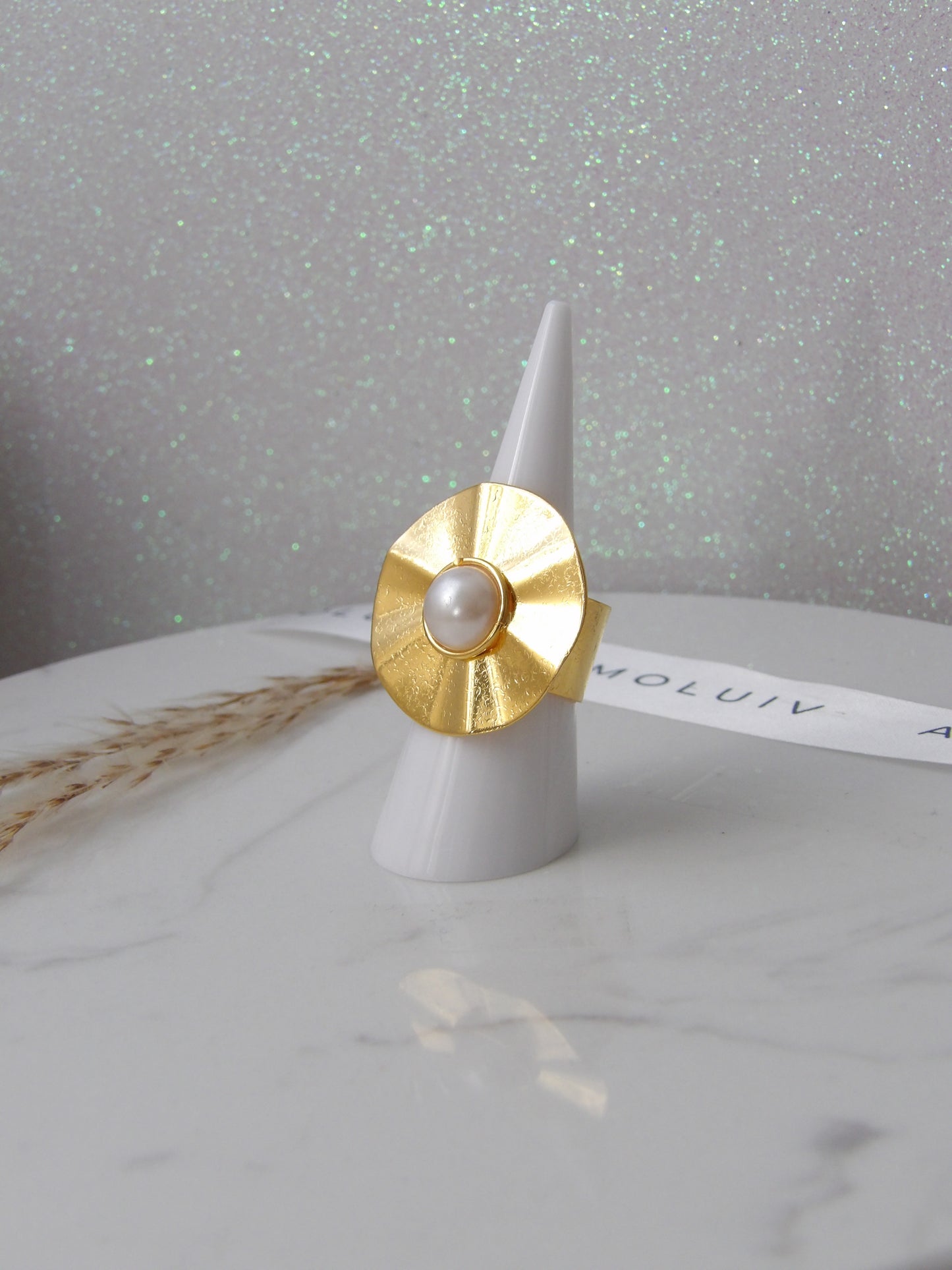 LUNA PEARL RING BRONZE
