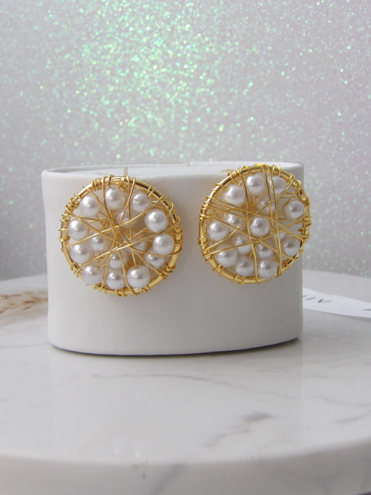 PEARL DREAMCATCHER BRONZE EARRINGS