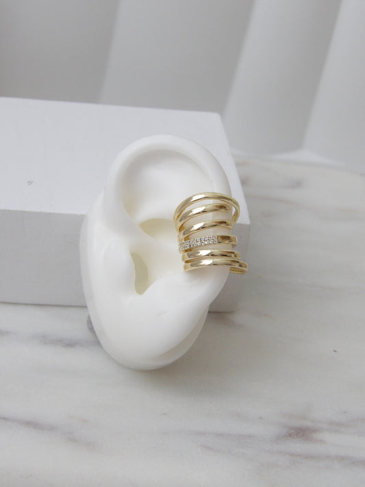 SPIRAL ELEGANCE EAR CUFF GOLD