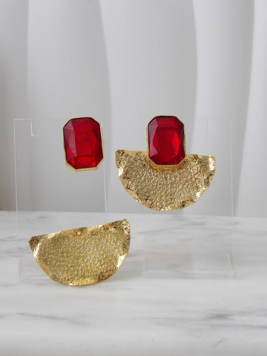 CRIMSON AURA BRONZE EARRINGS