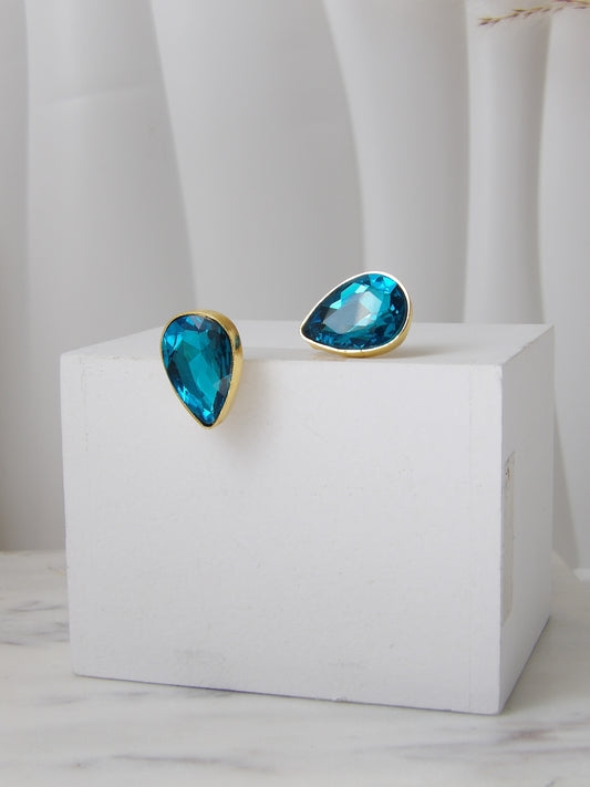 AURA BLUE BRONZE STUDS