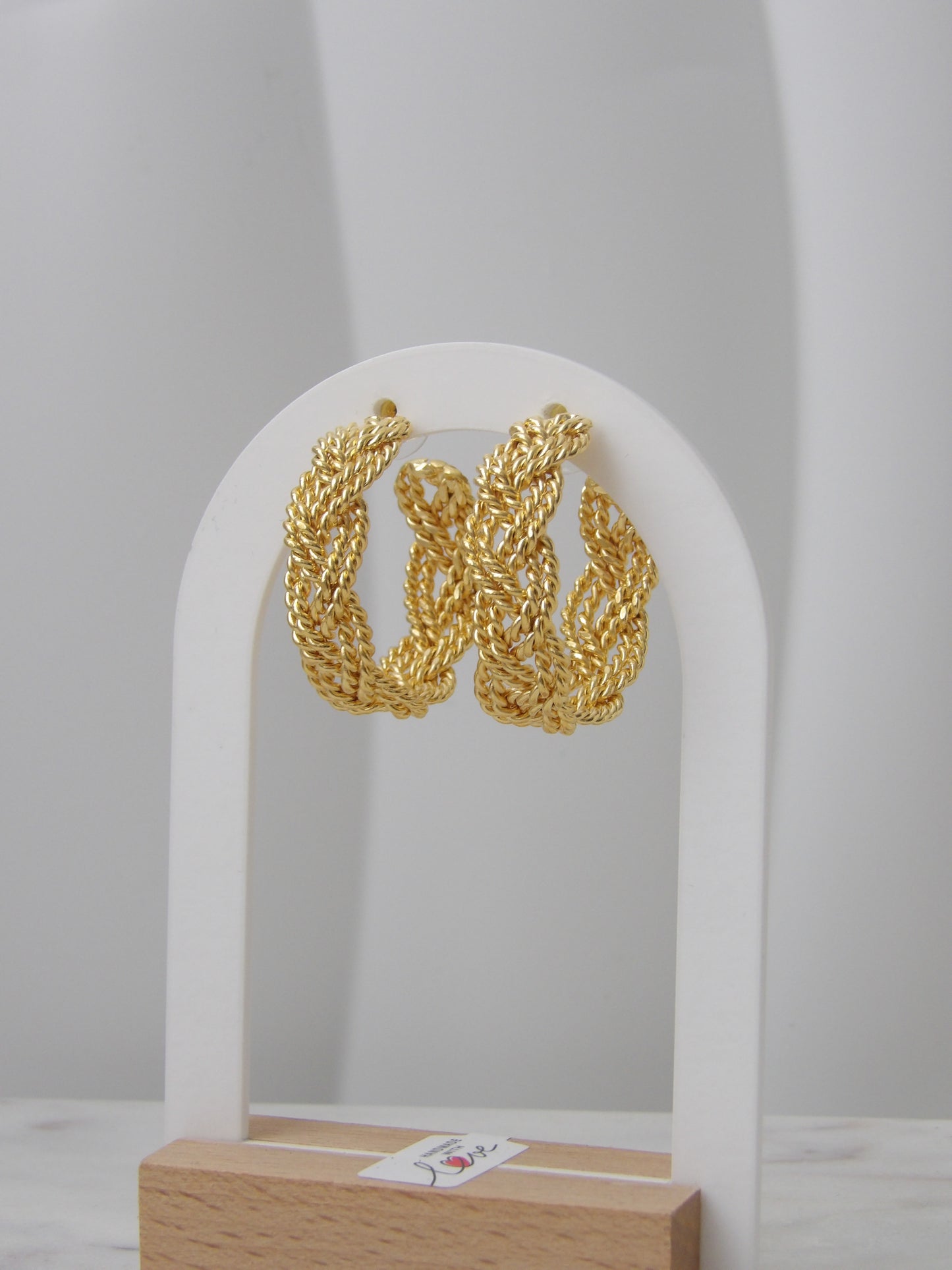 GOLDEN BRAID EARRINGS BRONZE
