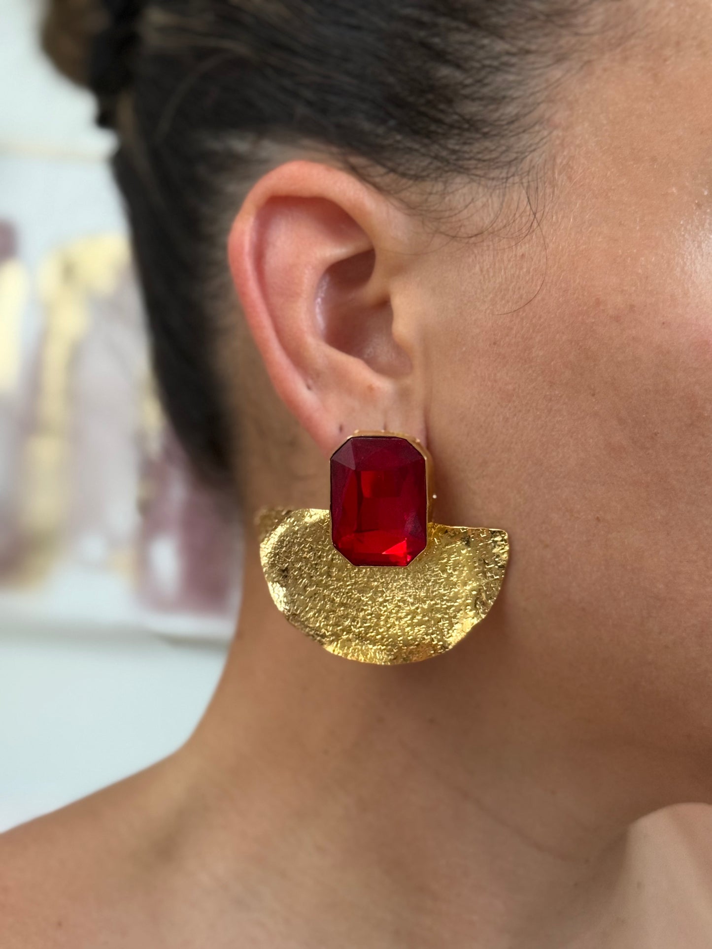 CRIMSON AURA BRONZE EARRINGS
