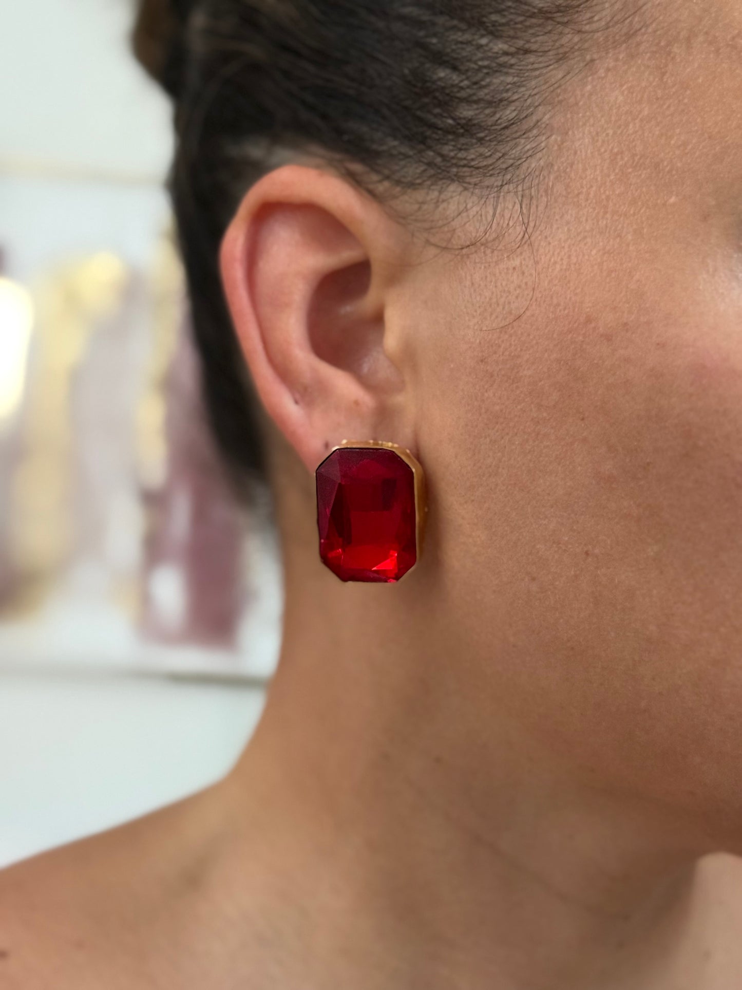 CRIMSON AURA BRONZE EARRINGS
