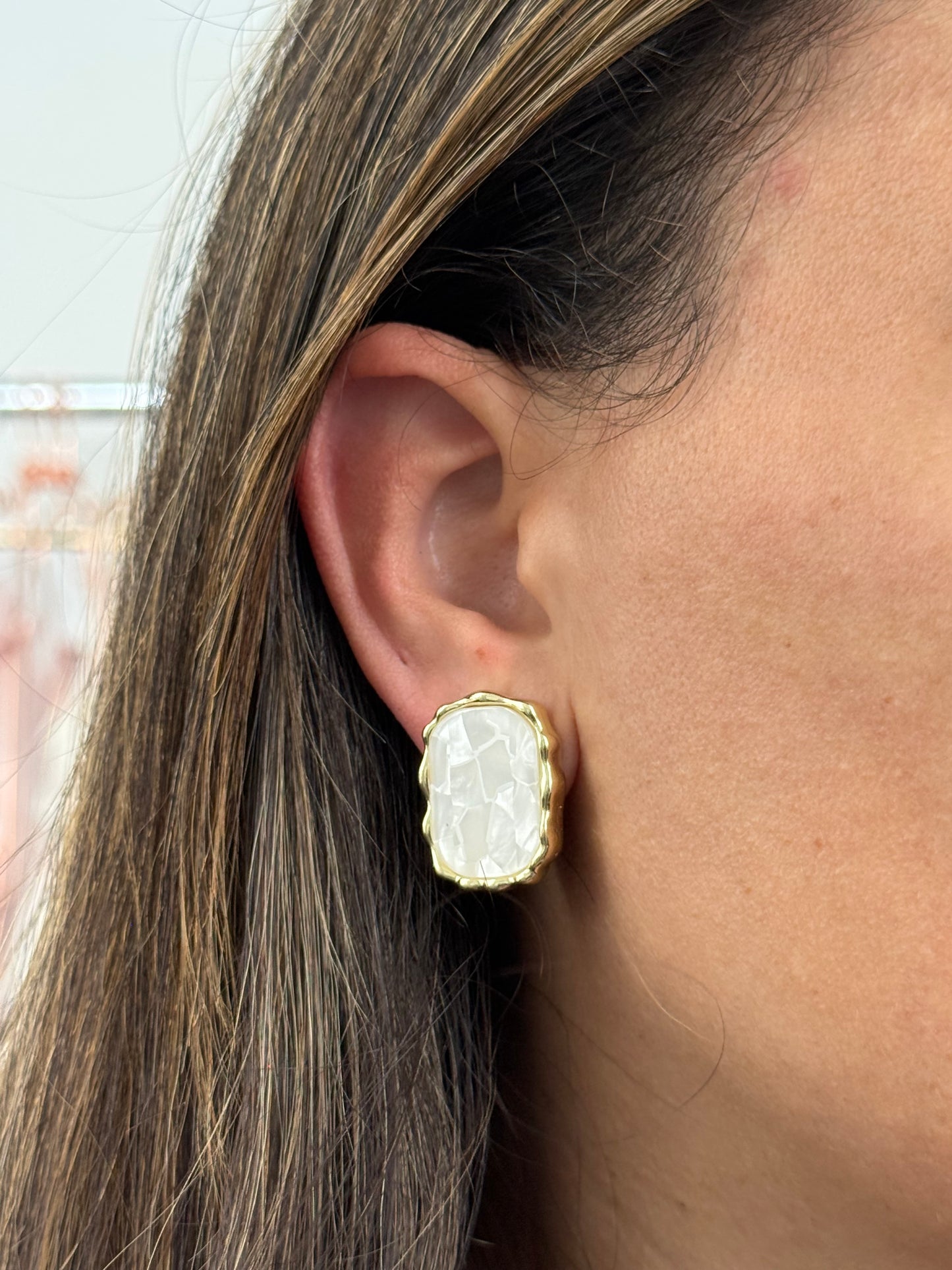 IVORY GLOW STATEMENT EARRINGS