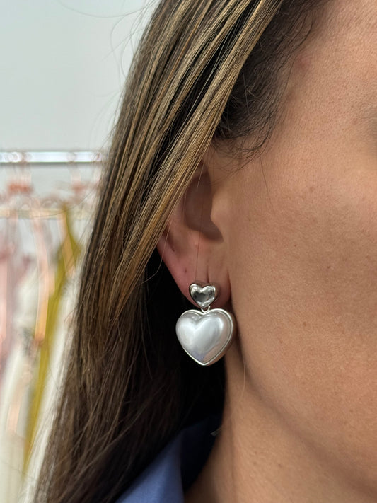 VELOUR HEART STATEMENT EARRINGS