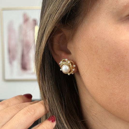 PAULA PEARL EARRINGS GOLD