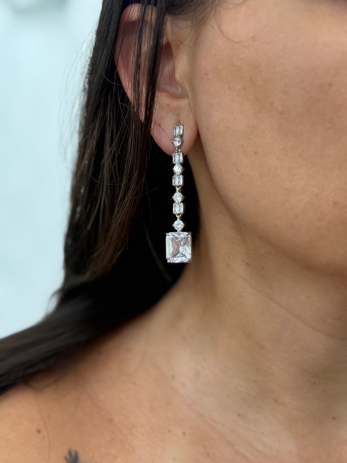 ÉCLAT CRYSTAL EARRINGS- SILVER
