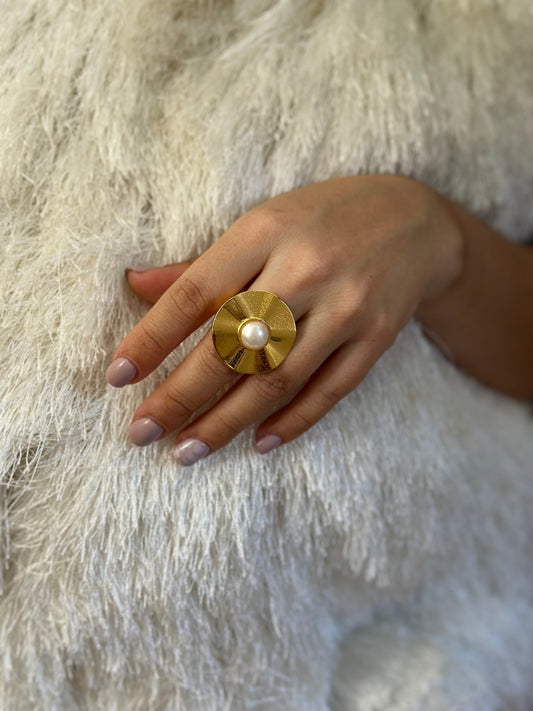 LUNA PEARL RING BRONZE